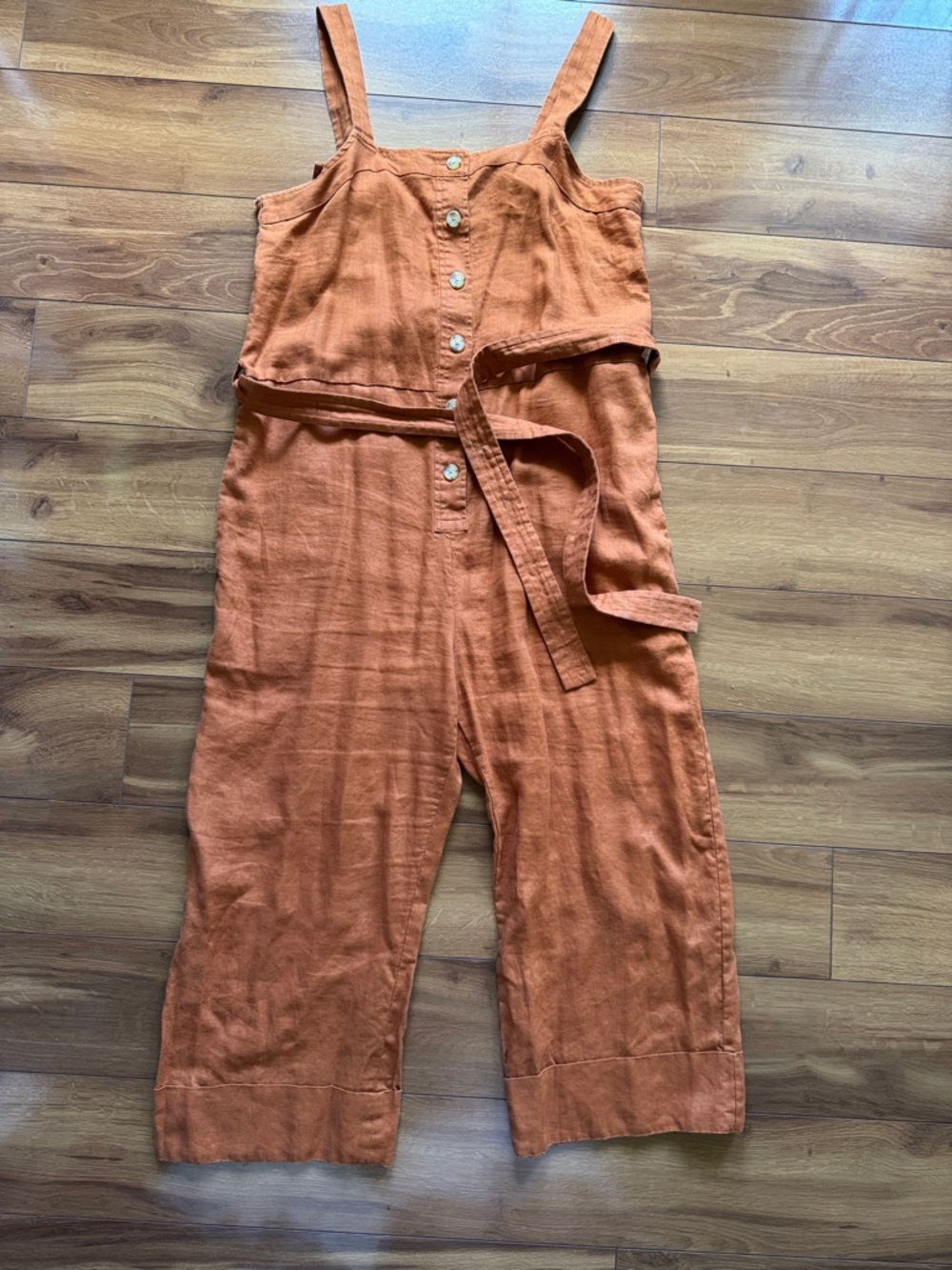 Everlane Rust Linen Jumpsuit 12
